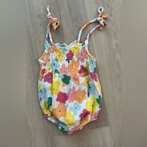 Angel Dear Bright Floral Tie Strap Romper!